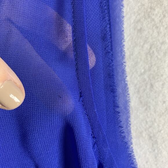 Womens Sheer Chiffon Tunic Top Sz M Cobalt Blue Whimsigoth‎ Fairy Grunge Witchy - Picture 10 of 15